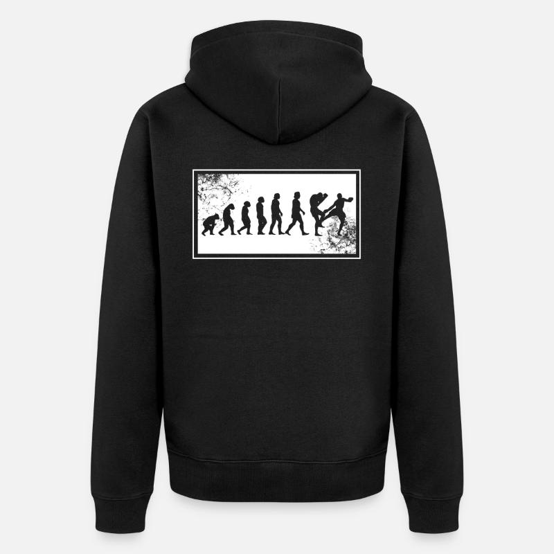 L'évolution du kickboxer - Veste à capuche bio Premium Unisexe - noir