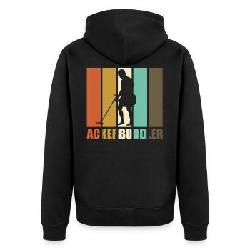 Ackerbuddler Sondeln Metalldetektor - Unisex Premium Bio Zip Hoodie - Schwarz - Hinten - Nico (187cm)