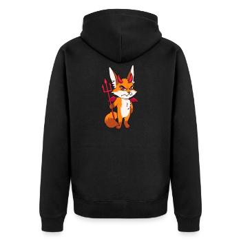 Cadeau de costume diable mignon diable renard - Veste à capuche bio Premium Unisexe - noir - Dos - Nico (187cm)