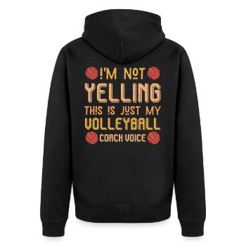 Volleyball coach voice - Unisex Premium Organic Zip Hoodie - black - Back - Nico (187cm)