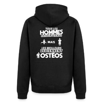 Ostéopathe drôle cadeau humour marrant ostéo osteo - Veste à capuche bio Premium Unisexe - noir - Dos - Nico (187cm)