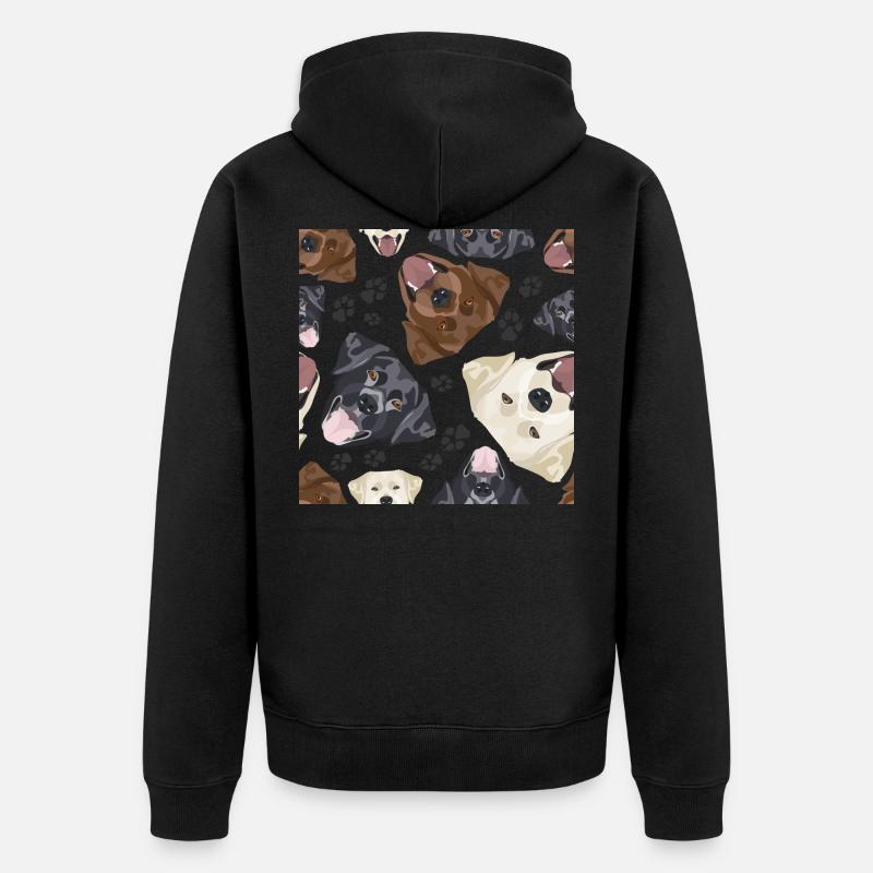 Joyeuse illustration Labrador - Veste à capuche bio Premium Unisexe - noir