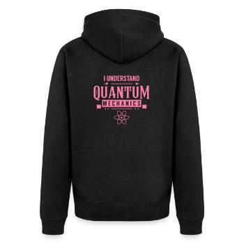 Ich verstehe Quantenmechanik - Unisex Premium Bio Zip Hoodie - Schwarz - Hinten - Nico (187cm)