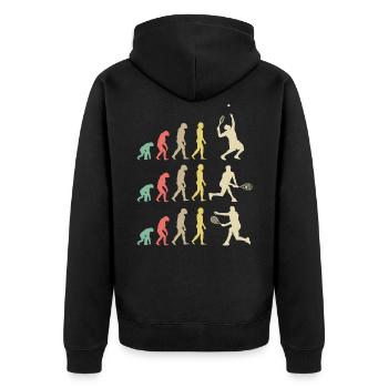 L'évolution du tennis - Veste à capuche bio Premium Unisexe - noir - Dos - Nico (187cm)