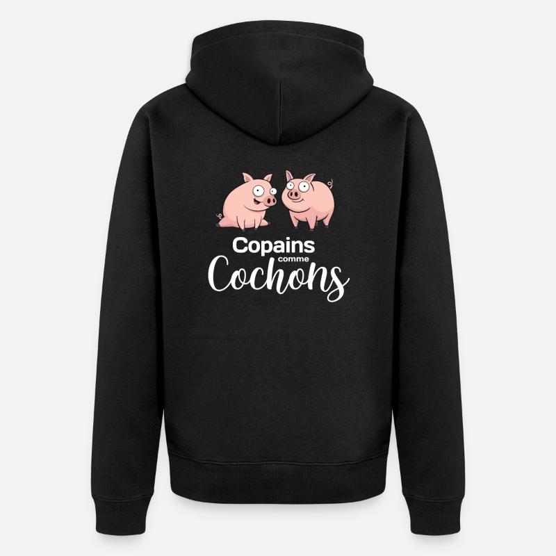 Copains comme cochons - Veste à capuche bio Premium Unisexe - noir