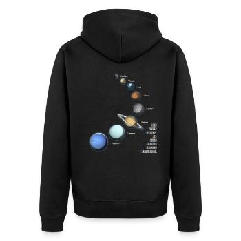 Planet solar system space Saturn Astro gift - Unisex Premium Organic Zip Hoodie - black - Back - Nico (187cm)