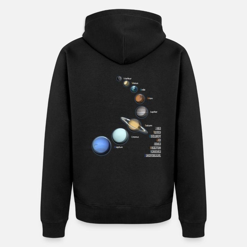 Planet solsystemet Saturn Astro gave - Premium økologisk unisex-hættejakke - sort