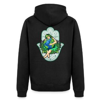 Mère Terre, Gaïa avec Mandala, Nature Idée cadeau - Veste à capuche bio Premium Unisexe - noir - Dos - Nico (187cm)