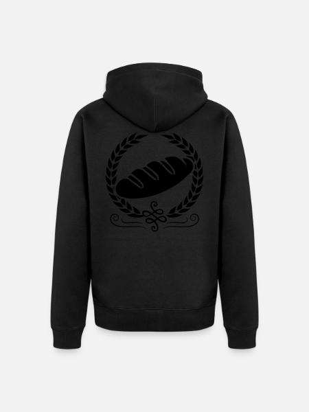 bread icon symbol wreath - Unisex Premium Organic Zip Hoodie - black