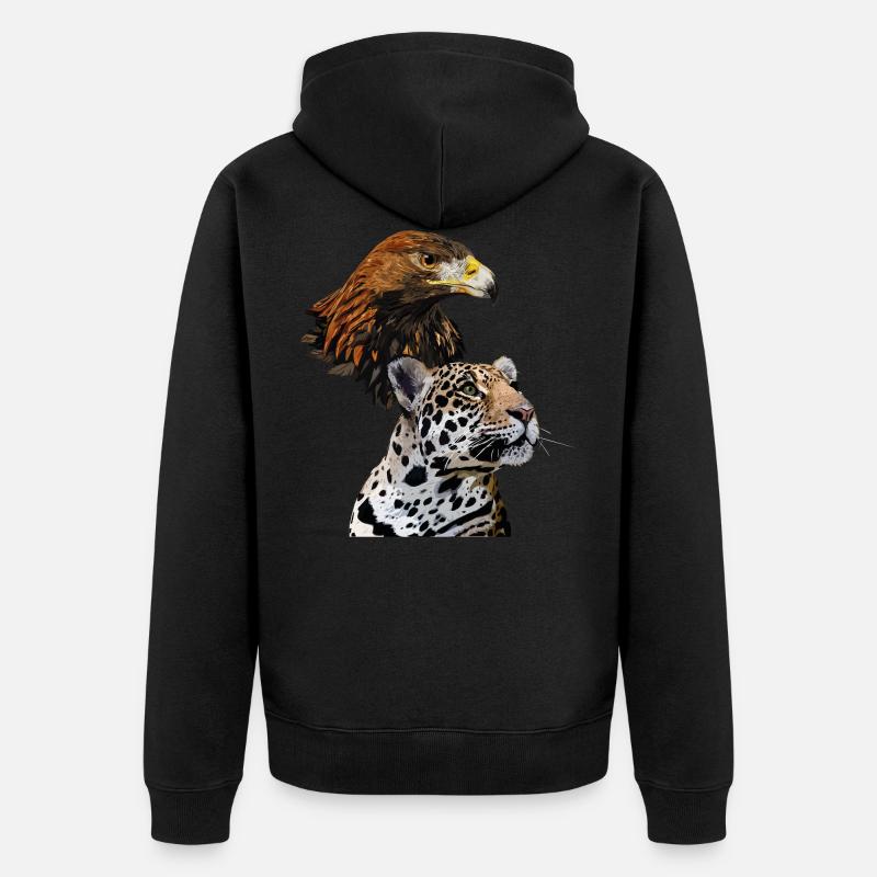 Aigle royal et Jaguar - Veste à capuche bio Premium Unisexe - noir