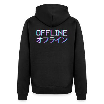Vaporwave Aesthetic Offline - Veste à capuche bio Premium Unisexe - noir - Dos - Nico (187cm)