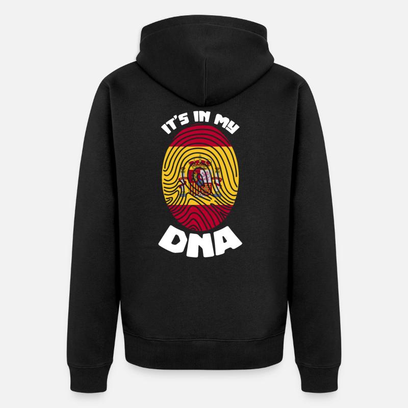 Spanien Flagge Spanier Spanierin DNA - Unisex Premium Bio Zip Hoodie - Schwarz