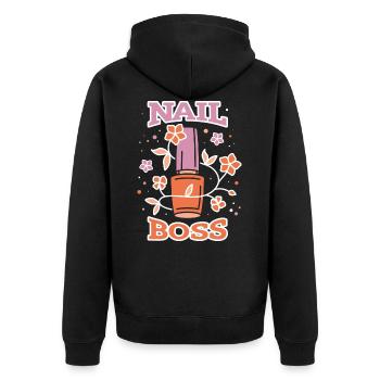Nail Artist Nails Manicure Nail Boss - Unisex Premium Organic Zip Hoodie - black - Back - Nico (187cm)