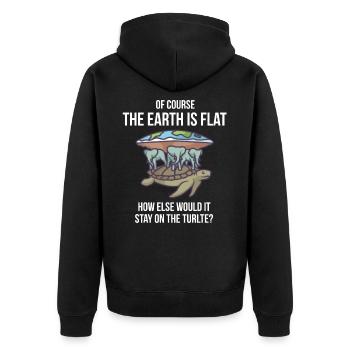Bien sûr, la terre est plate - tortue - Veste à capuche bio Premium Unisexe - noir - Dos - Nico (187cm)