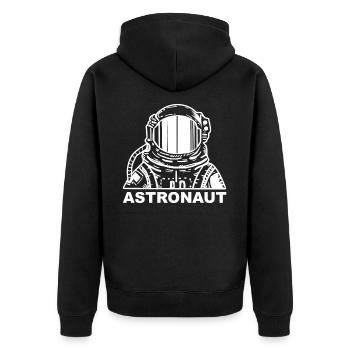 Astronaut - space rocket space travel - Unisex Premium Organic Zip Hoodie - black - Back - Nico (187cm)