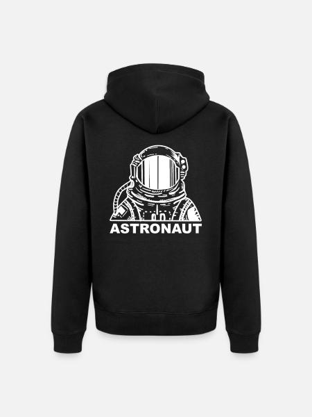 Astronaut - space rocket space travel - Unisex Premium Organic Zip Hoodie - black