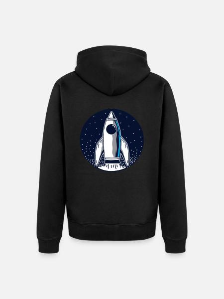 Rocket space space travel - Unisex Premium Organic Zip Hoodie - black