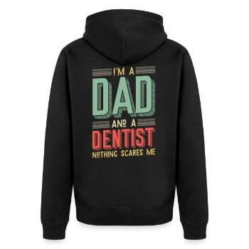 I'm a dad and a dentist - Father's Day - Unisex Premium Organic Zip Hoodie - black - Back - Nico (187cm)