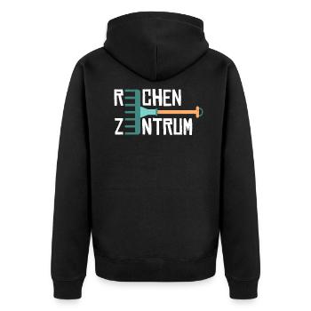 Garten Rechenzentrum - Unisex Premium Bio Zip Hoodie - Schwarz - Hinten - Nico (187cm)