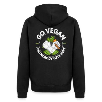 Devenez végétalien et personne ne se blesse Veganisme végétarien - Veste à capuche bio Premium Unisexe - noir - Dos - Nico (187cm)
