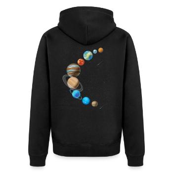 Système solaire en forme de faucille - Veste à capuche bio Premium Unisexe - noir - Dos - Nico (187cm)