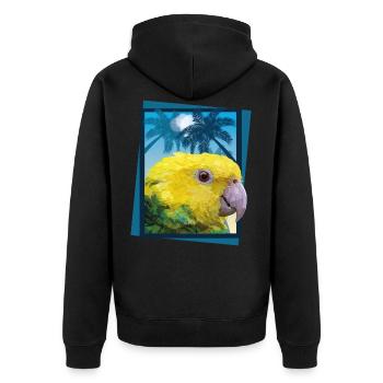 Gleichköpfiger Amazon - Unisex Premium Bio Zip Hoodie - Schwarz - Hinten - Nico (187cm)