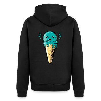 Kawaii glaçons boule - Veste à capuche bio Premium Unisexe - noir - Dos - Nico (187cm)