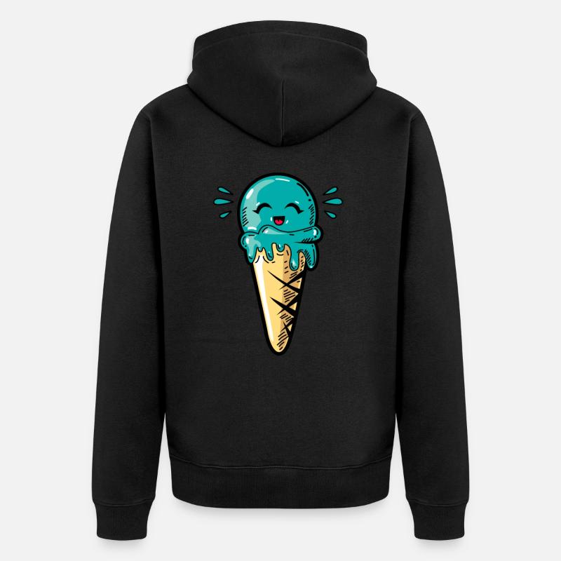 Kawaii glaçons boule - Veste à capuche bio Premium Unisexe - noir