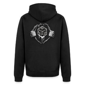 RPG RPG Game Master D20 In The Chest - Unisex Premium Organic Zip Hoodie - black - Back - Nico (187cm)