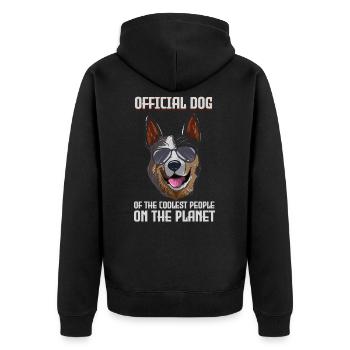 Australian Cattle Dog - Unisex Premium Organic Zip Hoodie - black - Back - Nico (187cm)