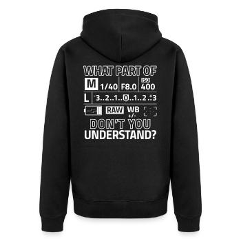 Photographers Camera Aperture Photography - Unisex Premium Organic Zip Hoodie - black - Back - Nico (187cm)