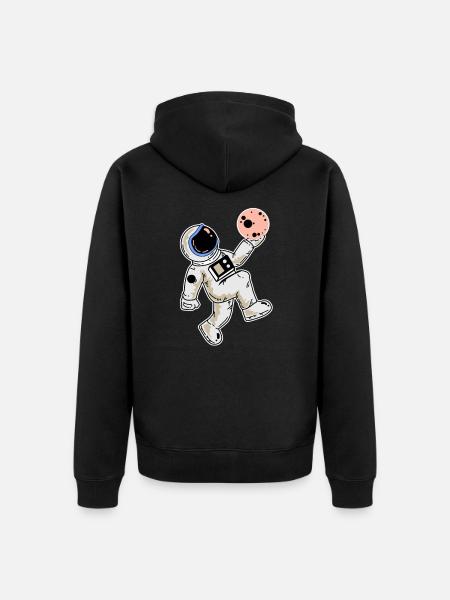 Astronaut planet - Unisex Premium Organic Zip Hoodie - black