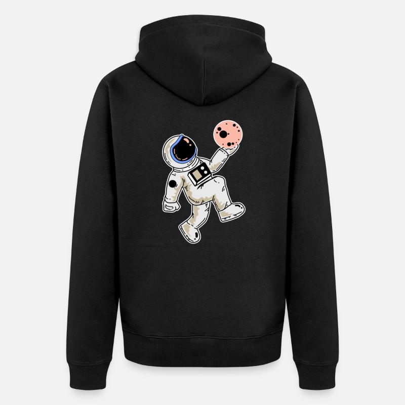Planète astronaute - Veste à capuche bio Premium Unisexe - noir