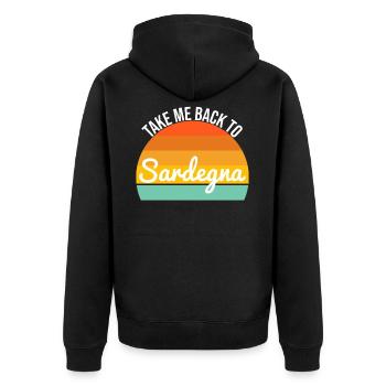 Sardaigne Sardaigne Italie Italia Cadeau Vacances - Veste à capuche bio Premium Unisexe - noir - Dos - Nico (187cm)