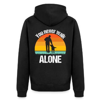 Hund Vintage Hundeliebhaber Retro Hunde Geschenk - Unisex Premium Bio Zip Hoodie - Schwarz - Hinten - Nico (187cm)
