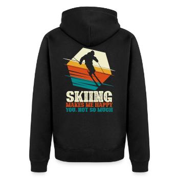 Le ski me rend heureux - skieur ski - Veste à capuche bio Premium Unisexe - noir - Dos - Nico (187cm)