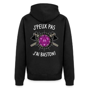 J'peux pas j'ai baston ! - Veste à capuche bio Premium Unisexe - noir - Dos - Nico (187cm)