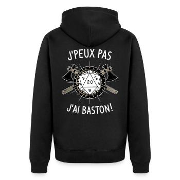 J'peux pas j'ai baston ! - Veste à capuche bio Premium Unisexe - noir - Dos - Nico (187cm)
