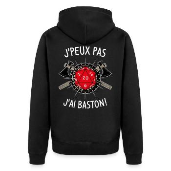 J'peux pas j'ai baston ! - Veste à capuche bio Premium Unisexe - noir - Dos - Nico (187cm)