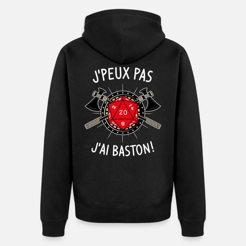 J'peux pas j'ai baston ! - Veste à capuche bio Premium Unisexe - noir