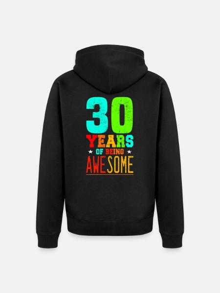 30th Birthday Celebration Gift Idea - Unisex Premium Organic Zip Hoodie - black