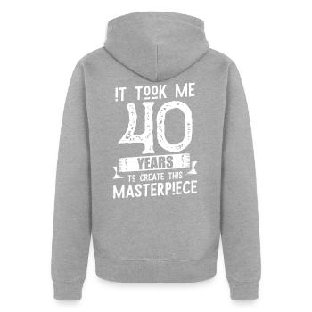 40e anniversaire cadeau des années 40 - Veste à capuche bio Premium Unisexe - gris chiné - Dos - Nico (187cm)