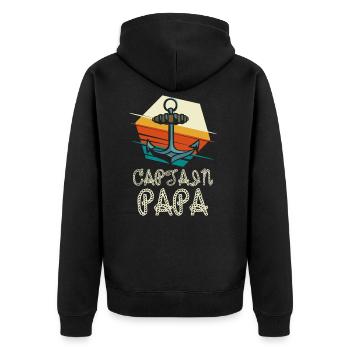 Cadeau de fête des pères Captain Papa Sailing - Veste à capuche bio Premium Unisexe - noir - Dos - Nico (187cm)
