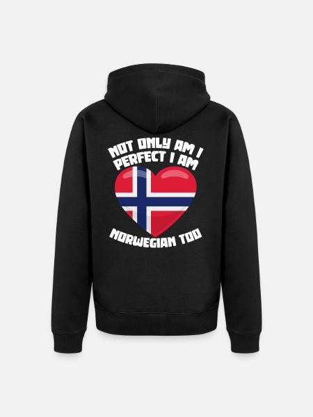 Norsk Perfekt Norge Norsk - Premium økologisk unisex-hettejakke - svart
