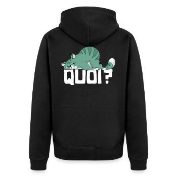 Katze Was für ein Geschenk Humor Katze Kätzchen Frau Mädchen - Unisex Premium Bio Zip Hoodie - Schwarz - Hinten - Nico (187cm)