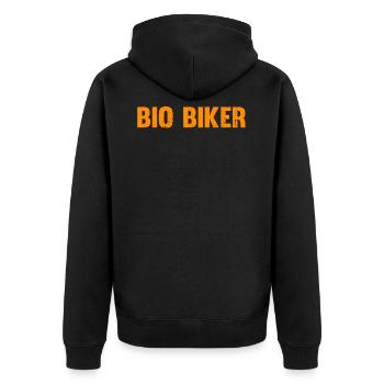 Mountainbike MTB Bike Geschenkidee - Unisex Premium Bio Zip Hoodie - Schwarz - Hinten - Nico (187cm)