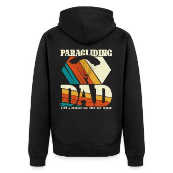 Paragliding Dad - paraglider pilot - Unisex Premium Organic Zip Hoodie - black - Back - Nico (187cm)