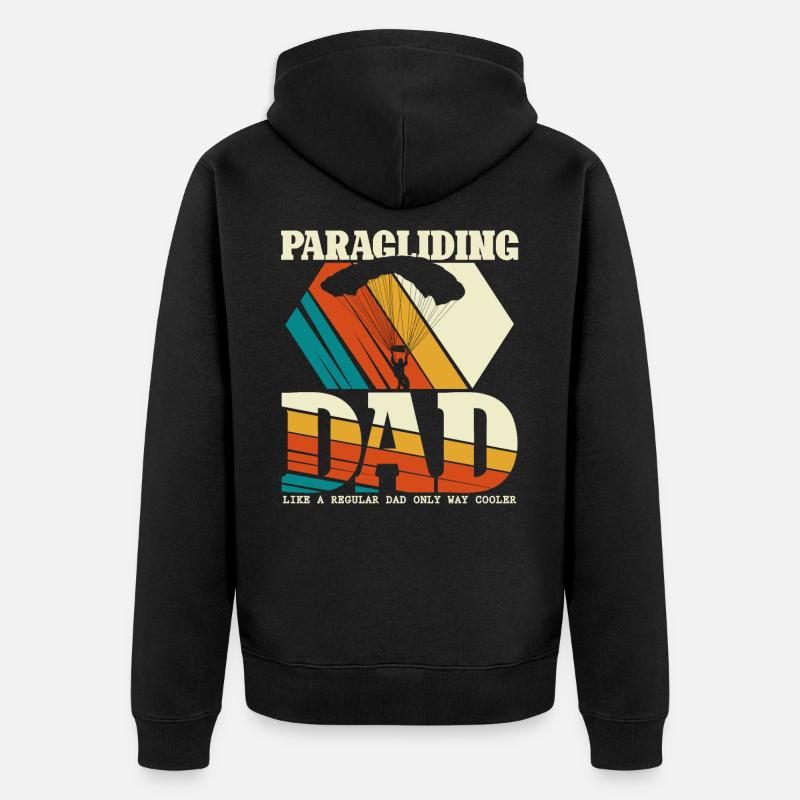 Paragliding Dad - Gleitschirmflieger - Unisex Premium Bio Zip Hoodie - Schwarz