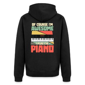 Bien sûr, je suis génial, je joue du piano - Veste à capuche bio Premium Unisexe - noir - Dos - Nico (187cm)