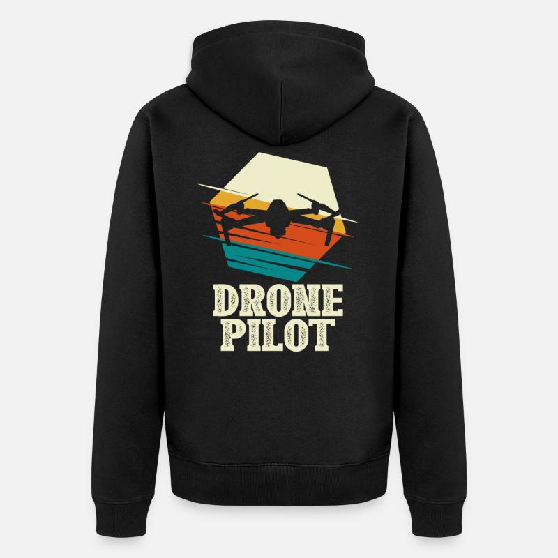 Drone Pilot - Quadcopter Multicopter - Unisex Premium Bio Zip Hoodie - Schwarz